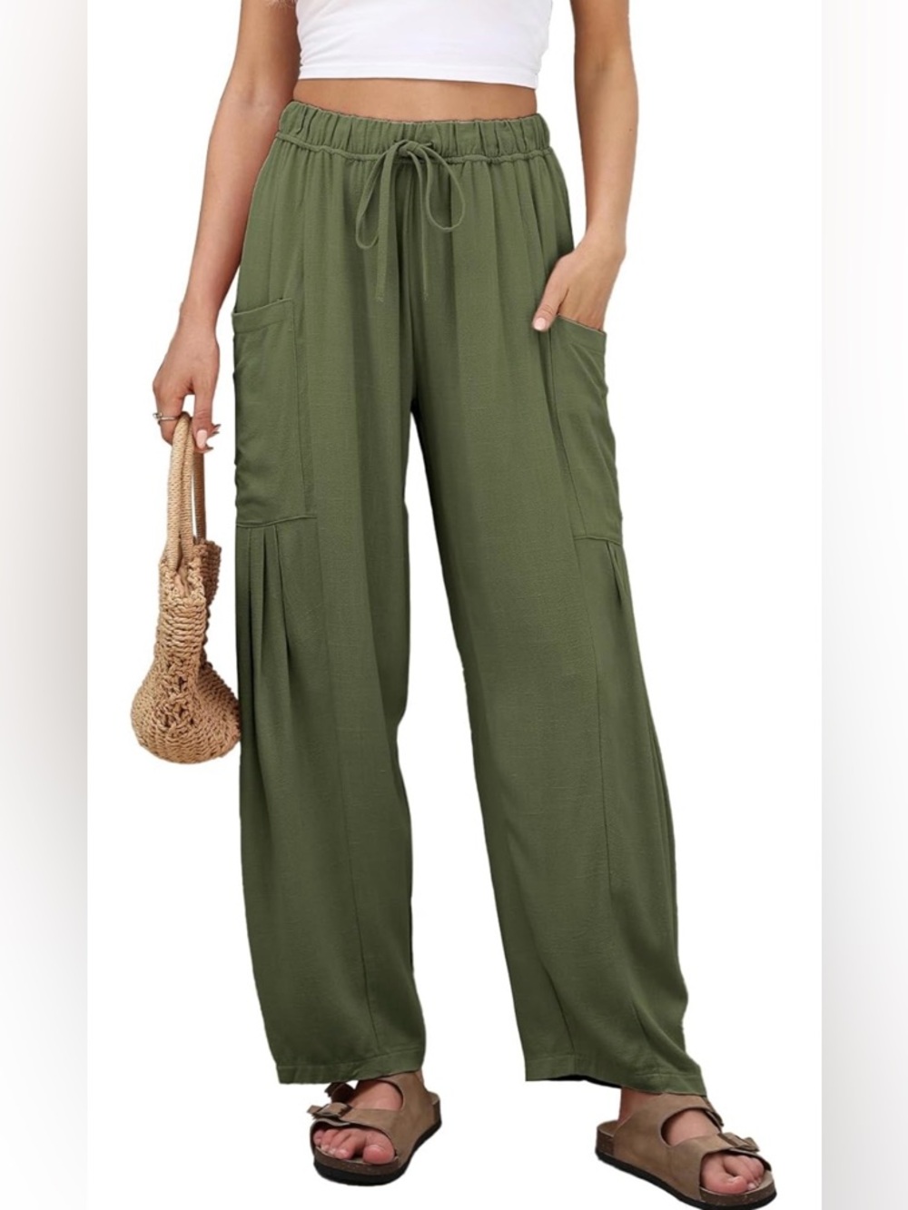 💚 NWT Linen Wide Leg Pants (L)